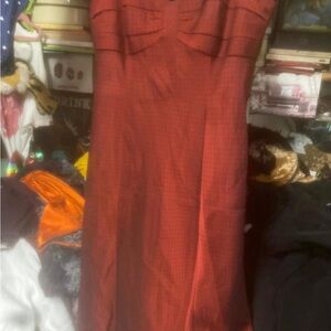 Chic Strapless Red Dress
